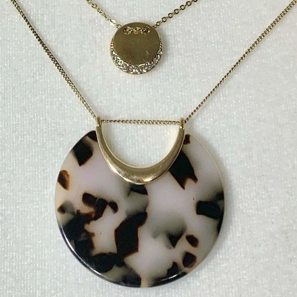 NWT Express layered necklace gold and black